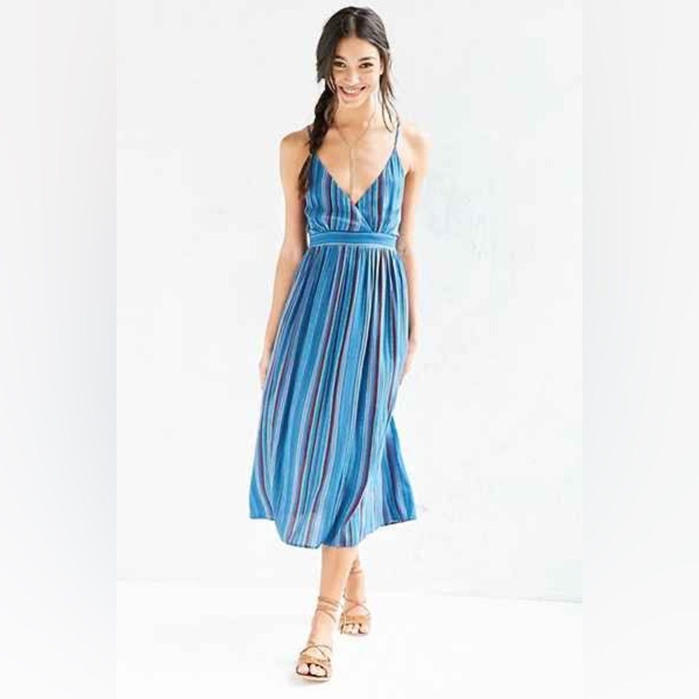 UO Ecote Multi Stripe Midi Dress